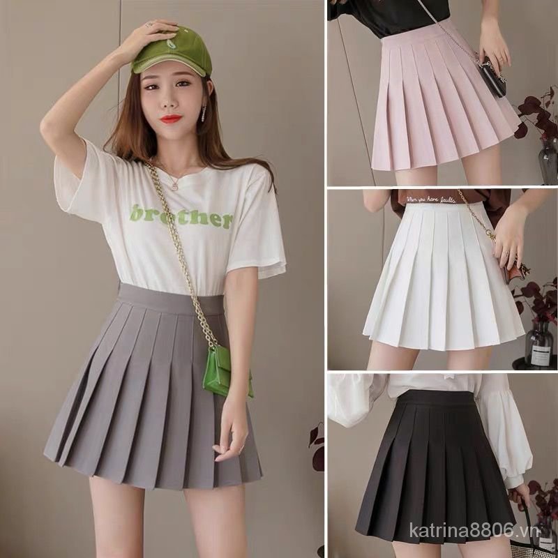 Đen Chân Váy Ngắn Lưng Cao Xếp Ly Phong Cách Hàn Quốc Thời Trang Mùa Hè Cho Nữ | BigBuy360 - bigbuy360.vn
