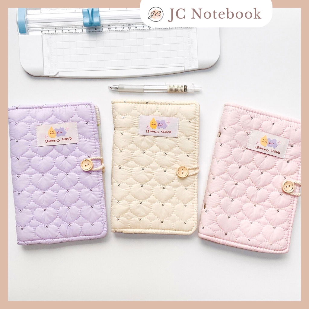 Sổ Còng Bullet Journal A6 Bìa Vải Vintage Màu Pastel - Sổ Tay Bujo Tặng Kèm 100 Tờ Giấy Caro và Kẻ Ngang