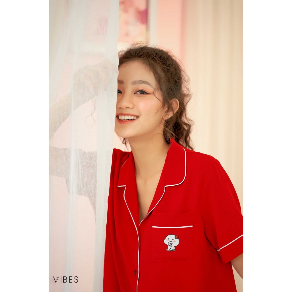Bộ đồ mặc nhà pijama đỏ VIBES Reddie Meme Py Set VIBES