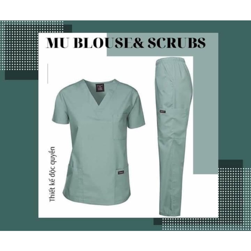 BỘ SCRUBS  SCRUBS LINE PEN dành cho Bác Sĩ , Điều dưỡng CHẤT LIỆU KAKI LỤA CAO CẤP
