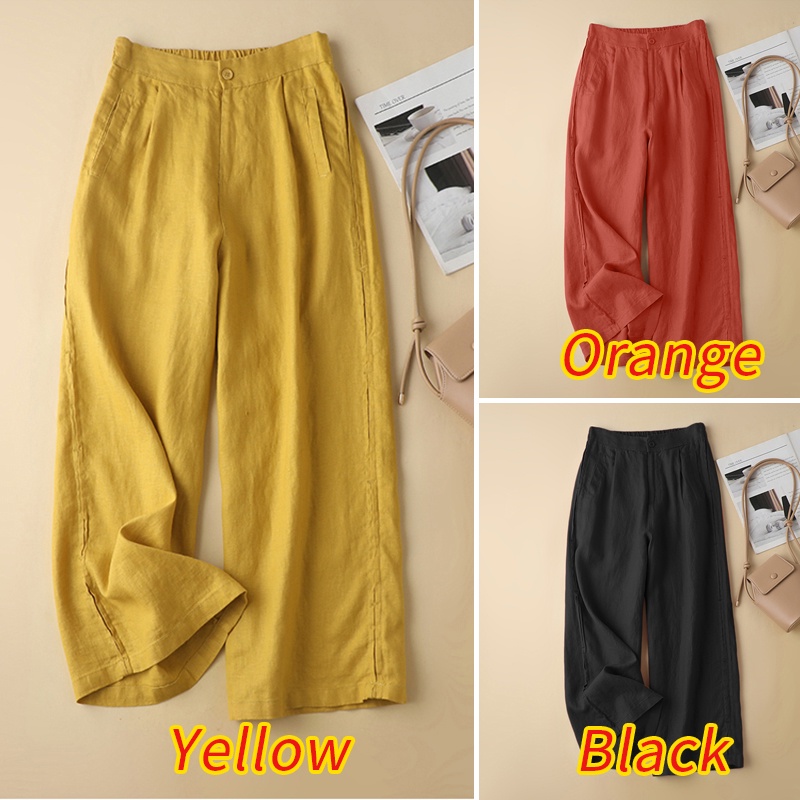 Quần ZANZEA ống rộng màu trơn có túi thời trang cá tính cho nữ