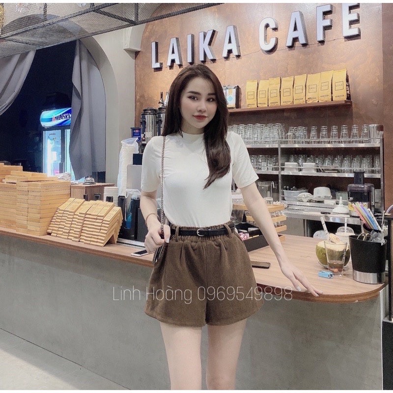 QNU108 - QUẦN SOOC NHUNG TĂM NỮ CẠP CHUN KÈM ĐAI | BigBuy360 - bigbuy360.vn