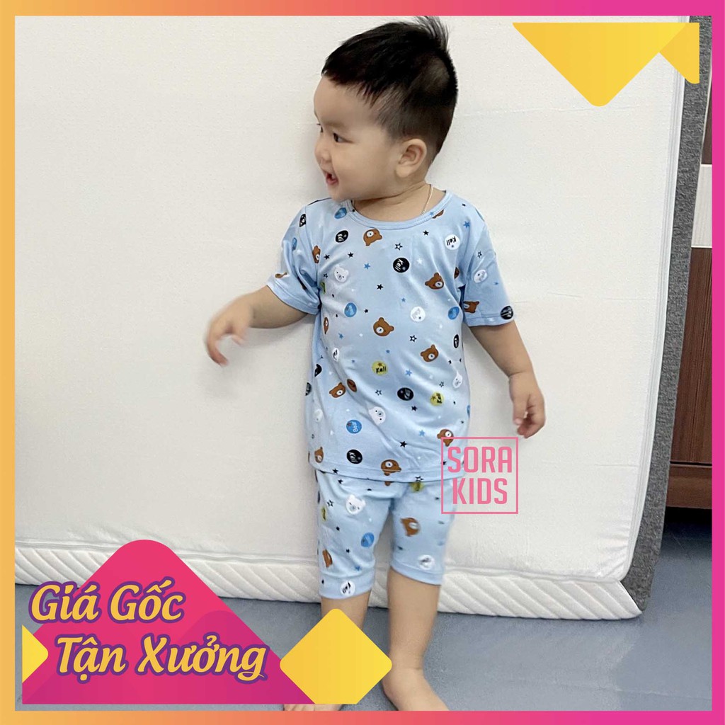 Bộ Quần Áo Cộc Tay Minky Mom, bộ cộc tay cho bé trai bé gái hình thú nhỏ đáng yêu co dãn, thẫm hút tốt