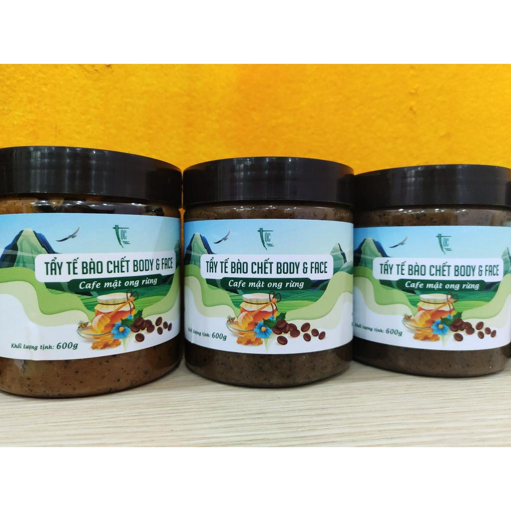 Tẩy tế bào chết Body & Face - Cafe mật ong rừng Tộc Natural Việt Nam 600g