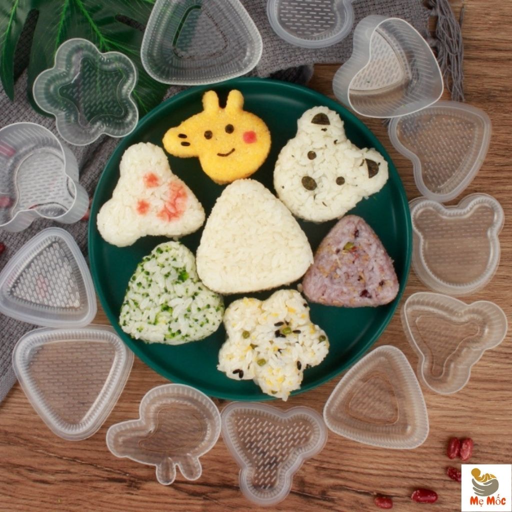 Set 7 Khuôn Cơm Nắm Onigiri Nhiều Hình,Combo Làm Đồ Ăn Dặm Cho Bé Shop Mẹ Mốc