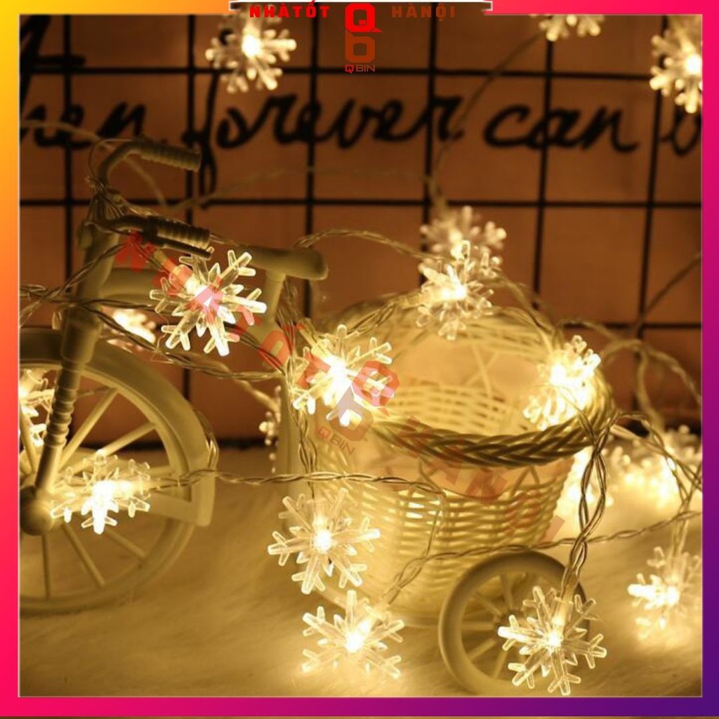 Đèn giáng sinh dây 3-6M trang trí trong nhà cây thông noel bóng hình bông tuyết siêu bền đầu cắm USB