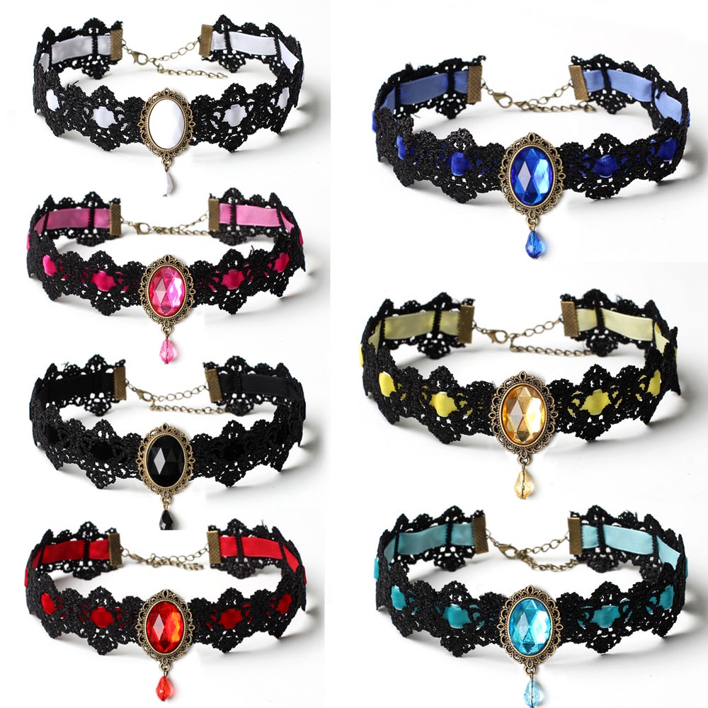 Epoch Vòng Cổ Choker Ren Nhiều Màu Phong Cách Gothic Quyến Rũ Cho Nữ