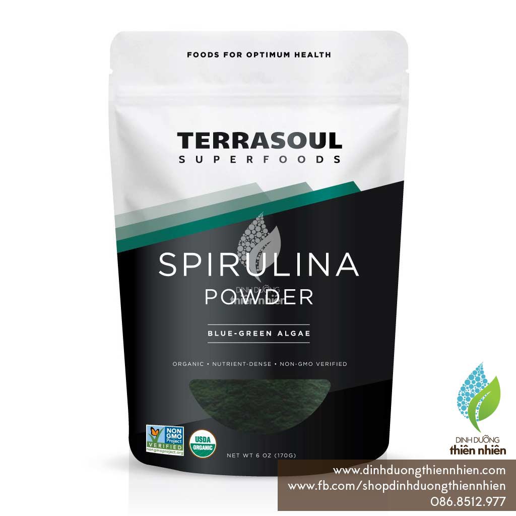 Bột Tảo Spirulina Hữu Cơ Terrasoul, 170g & 454g