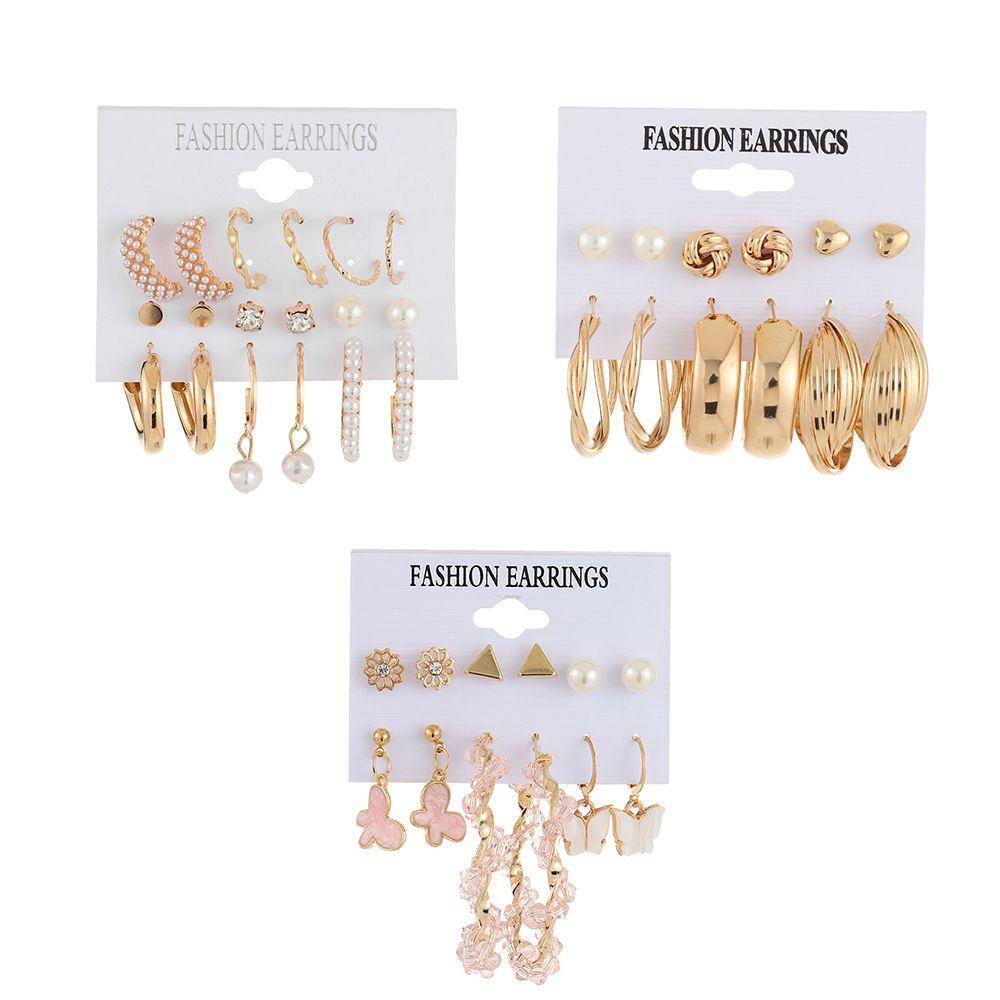 Bộ Khuyên Tai Hình Hoa Hồng Và Bướm Phong Cách Bohemian Cổ Điển Thời Trang Cho Nữ