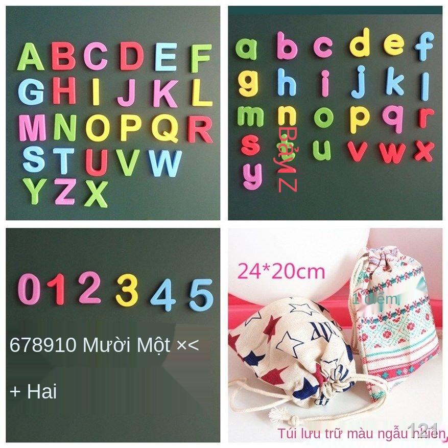 ZGiáo dục mầm non 26 chữ cái lớn nhỏ tiếng anh, số, bính âm, miếng dán tủ lạnh từ tính, bảng vẽ từ trắng, miếng dán nam