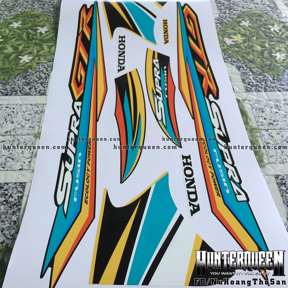 Tem rời xe Wave màu đen, tem  GTR vàng. Thay đổi màu sắc và chi tiết theo yêu cầu. Sắc nét, bền màu