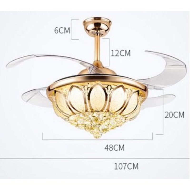 Quạt trần đèn giấu cánh. cánh cụp , cánh xoè. 6 tốc độ gió