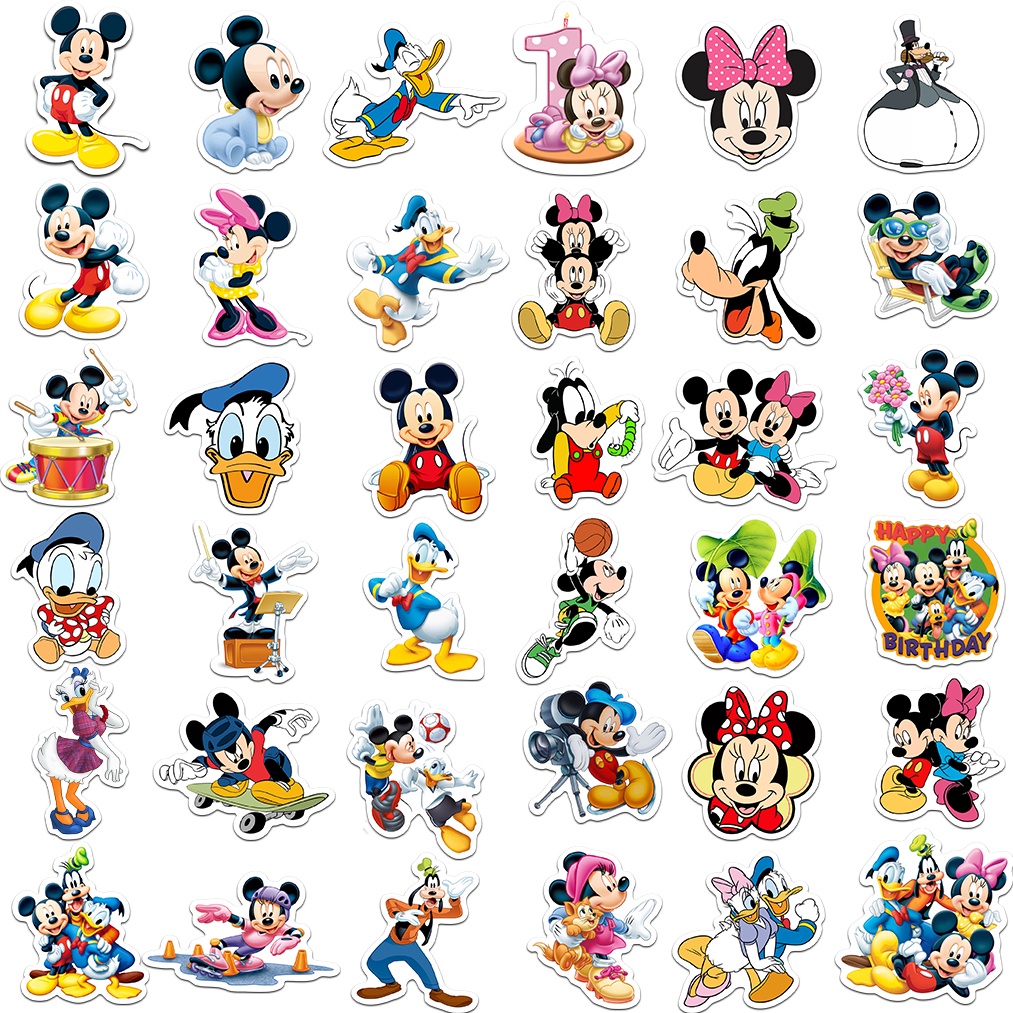 Bộ 10/50 Sticker Hoạt Hình Chống Thấm Nước