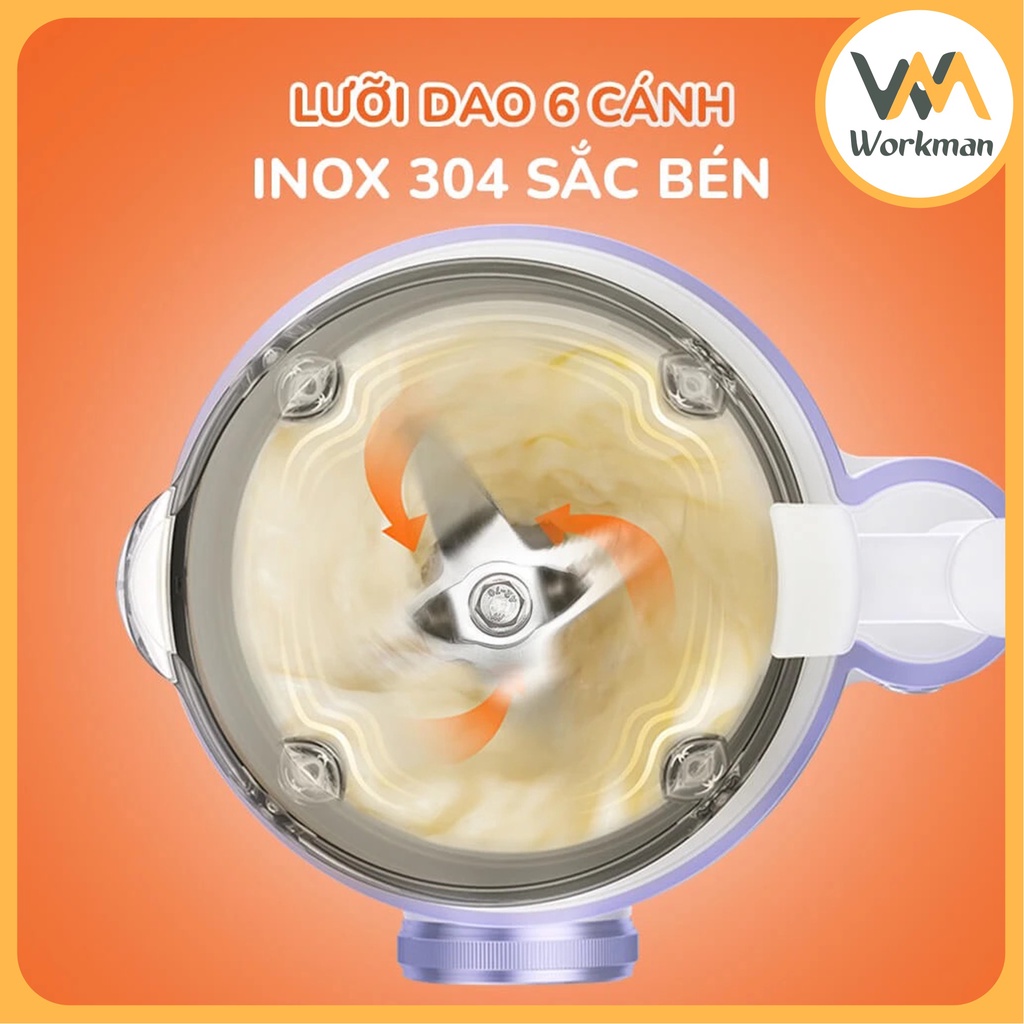 Máy Làm Sữa Hạt Mini Unie UMB08 600ml, Công Suất 600W, 5 Chức Năng Xay Nấu Đa Năng