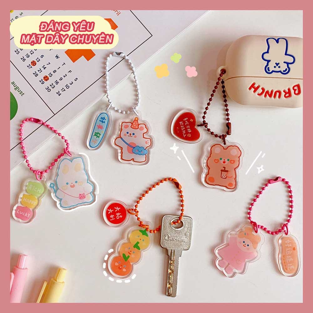 Dây treo trang trí túi xách mặt acrylic trong suốt xinh xắn W&G
