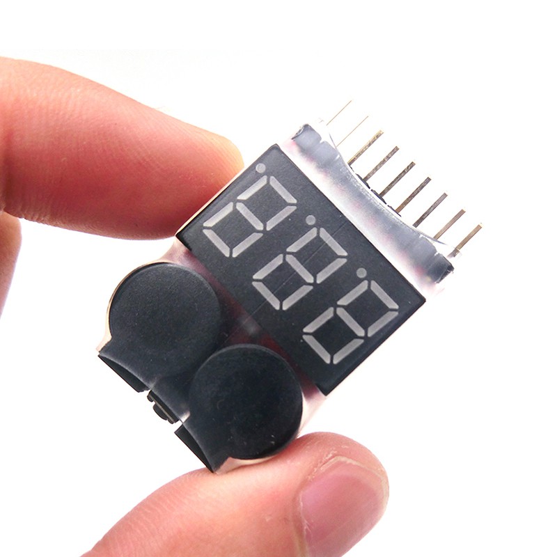 1PCS 1-8S Buzzer điện áp thấp Báo động Lipo Bộ kiểm tra chỉ báo điện áp pin cho RC Car RC Boat RC Drone Bộ kiểm tra điện áp pin Lipo Bộ kiểm tra chỉ số đo điện áp Loa kép 2in1 1 s-8 s Kết hợp Báo động rung điện áp thấp 1 cái 1-8S LED Buzzer điện áp thấp B