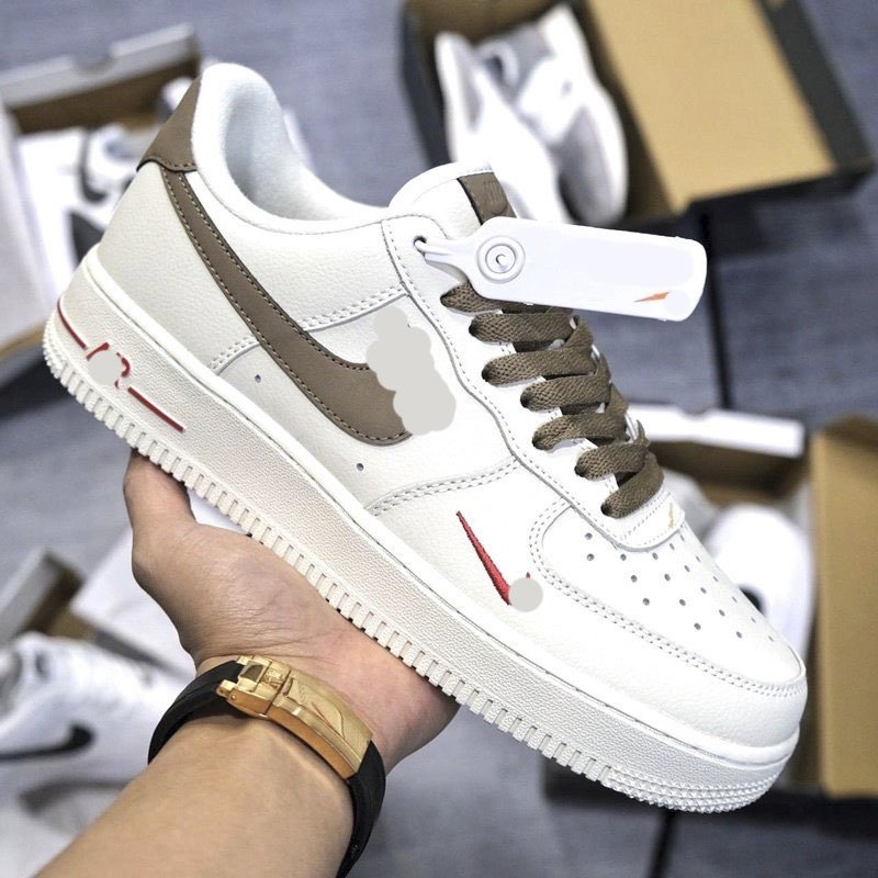 Giày Air Force Sneaker AF1 vệt nâu full bill box,JD phong cách thể thao nam nữ trẻ trung cá tính, đế tăng chiều cao D15
