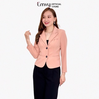 Áo Vest nữ công sở 2 lớp, chất liệu chéo Hàn cao cấp EMVY H38
