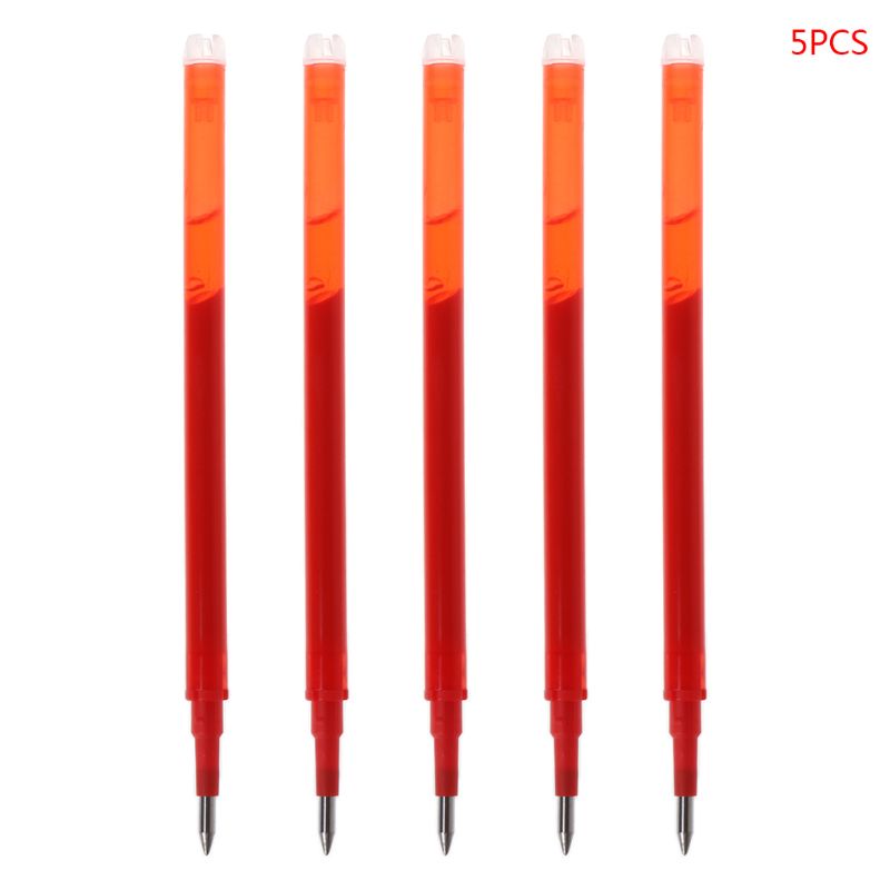 Set 5 ruột bút mực gel màu xanh lá/đen/xanh dương/đỏ cỡ lớn có thể xóa được