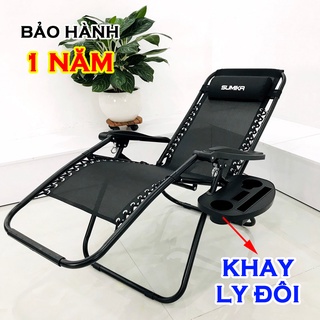Ghế gấp xếp thư giãn SUMIKA 179A (Khóa bằng kim loại,tặng khay để ly,bảo hành 1 năm,) ghế bố
