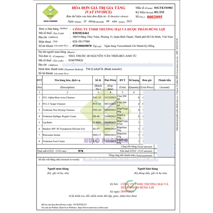 Fixderma FCL Alpha Beta Acne Cleanser Sữa rửa mặt c ho da dầu mụn