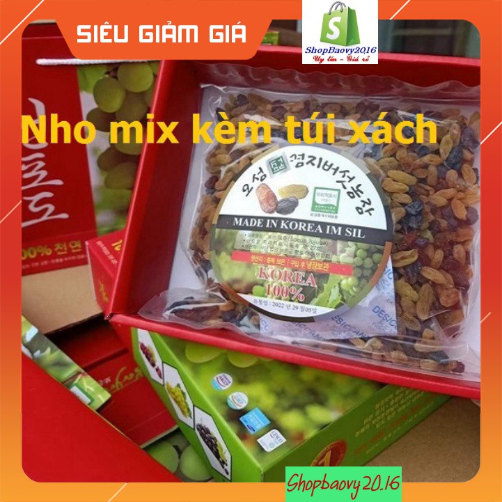 [SIÊU VIP] Nho khô Hàn Quốc hộp 1kg L1, nho khô Mix 3 mầu - Quà biếu Sang trong lịch sự | BigBuy360 - bigbuy360.vn