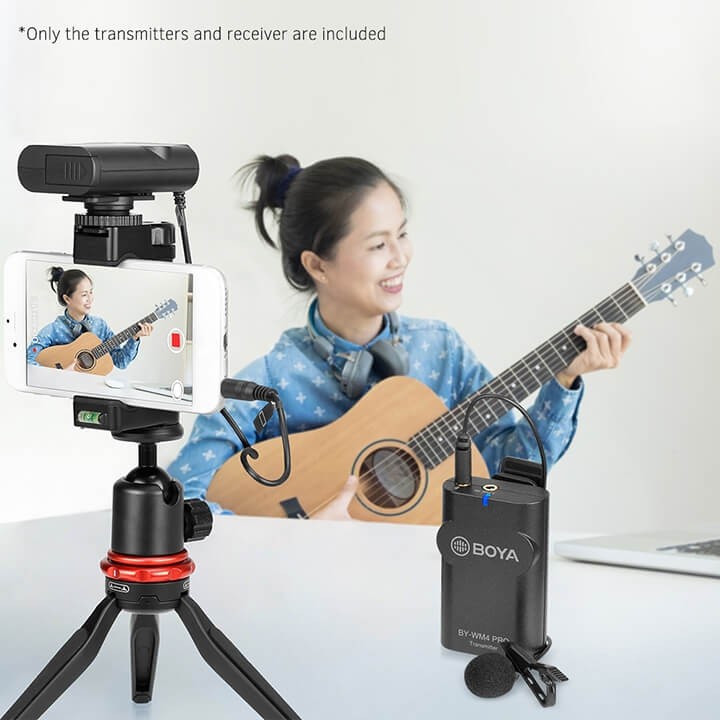 MIC THU ÂM KHÔNG DÂY CHO ĐIỆN THOẠI VÀ MÁY ẢNH BOYA BY-WM4 PRO K1