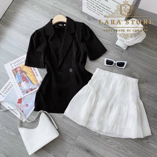 Set Áo Vest Xẻ Mix Chân Váy (B01)