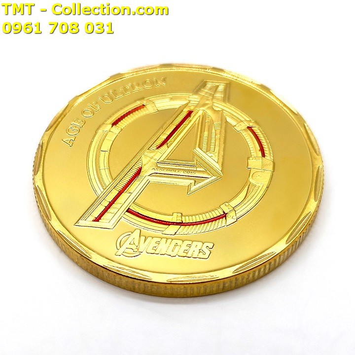 Xu Avengers Marvel Siêu Anh Hùng Captain America Vàng; Màu: vàng; đường kính của xu là 4cm-TMT Collection-SP002461