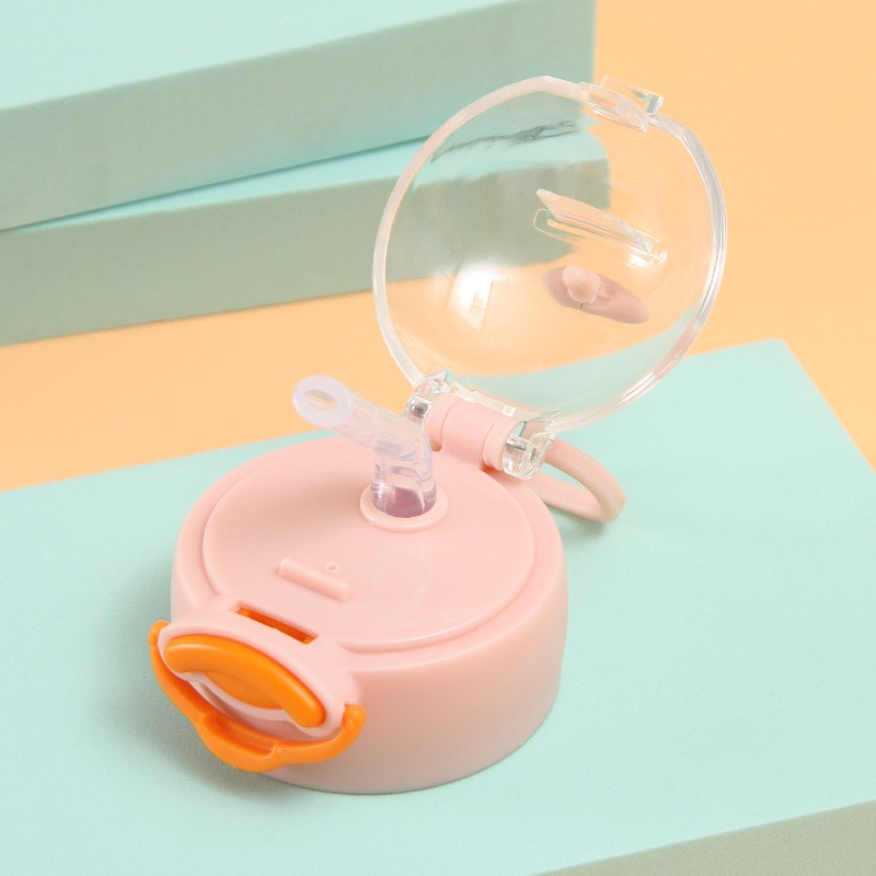 Bình nước giữ nhiệt  400ml điểm nhấn trang trí vịt cute tặng kèm ống hút  (BV04)