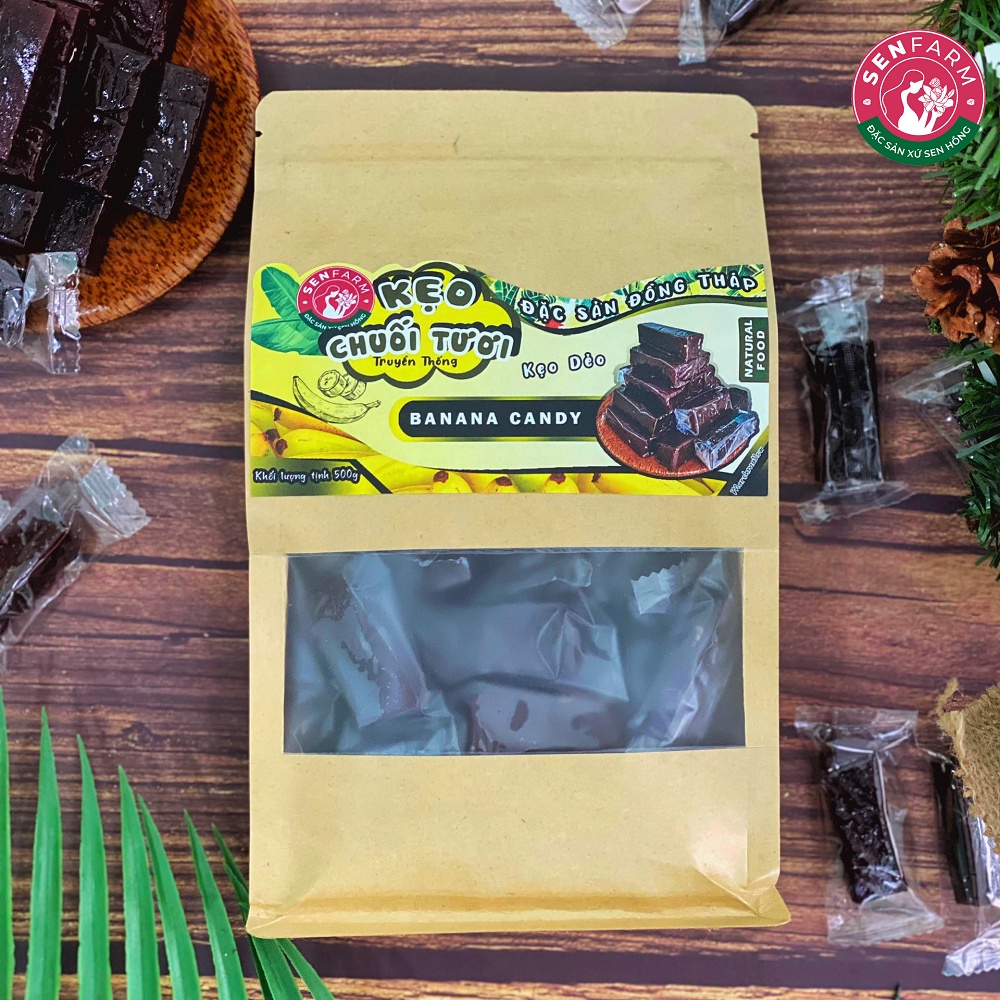 Kẹo Chuối Tươi Truyền Thống Thượng Hạng Bịch 500g