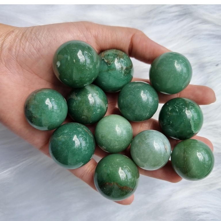 Cầu đá Green Aventurine mini làm Grid, thanh tẩy Tarot, Reiki, thiền định, phong thủy