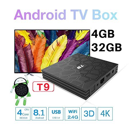 Android tivi box 4G ram 32G Rom T9 cao cấp , TV BOX T9 RAM 4G chuyển tivi thường thành tivi thông minh