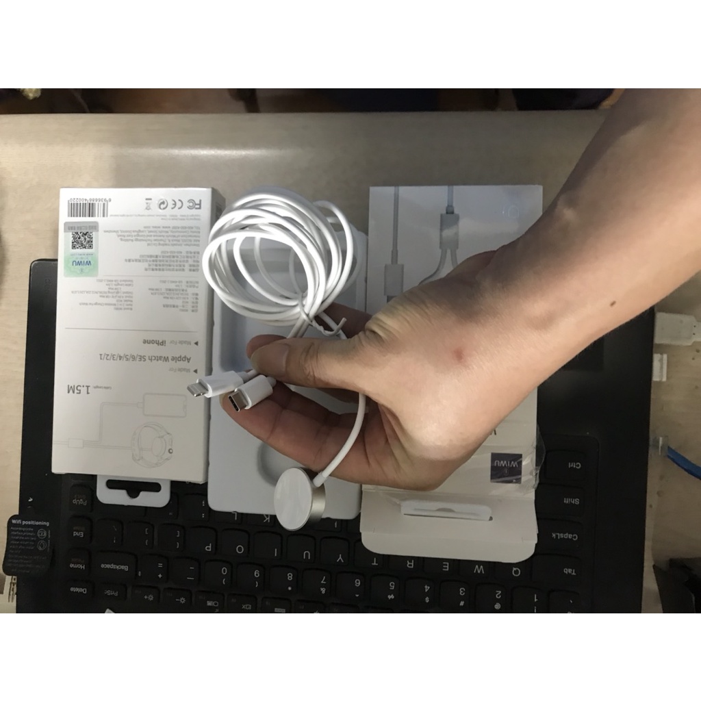 Cáp Sạc Pisen 2 in 1/Cáp sạc nhanh Wiwu Type C M10 cho IPhone IPad sạc không dây cho Apple watch
