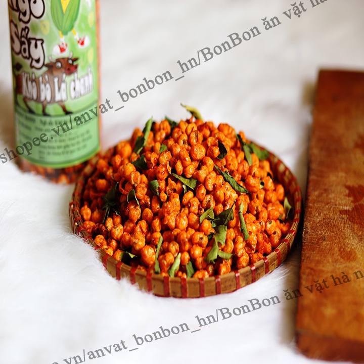 Ngô sấy giòn bò khô lá chanh BonBon đồ ăn vặt Hà Nội 350g ( sản phẩm an toàn vệ sinh thực phẩm ) Bonbon