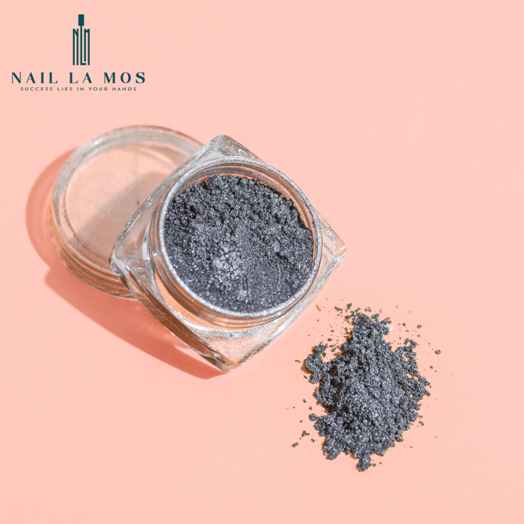 Bột tráng gương màu đen trang trí móng tay