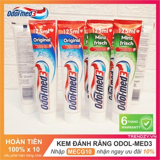Kem đánh răng Odol-med3 -125ml - Original – Minz frisch – Extra White – Nhập khẩu Đức