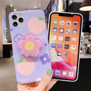 Ốp IPhone trái đào kèm pop hoa
