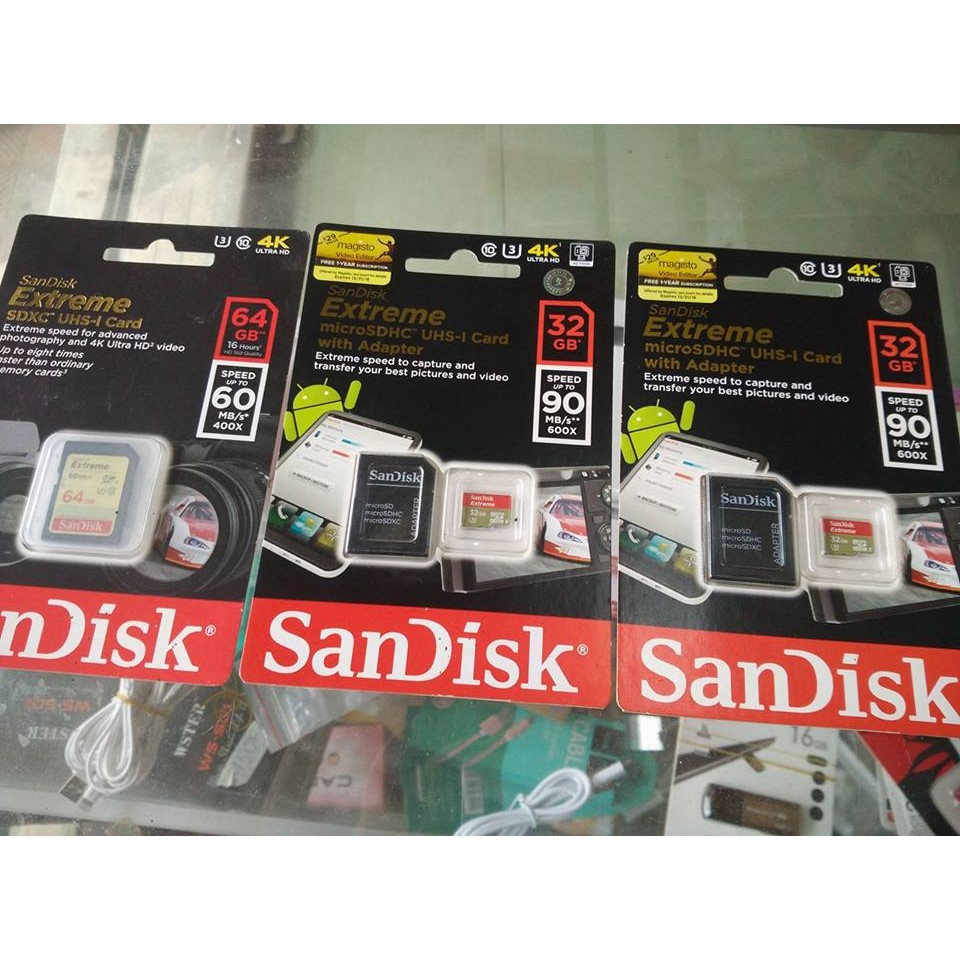 [Mã SKAMSALE03 giảm 10% đơn 200k] Thẻ nhớ máy ảnh sandisk Extreme U3 class 10