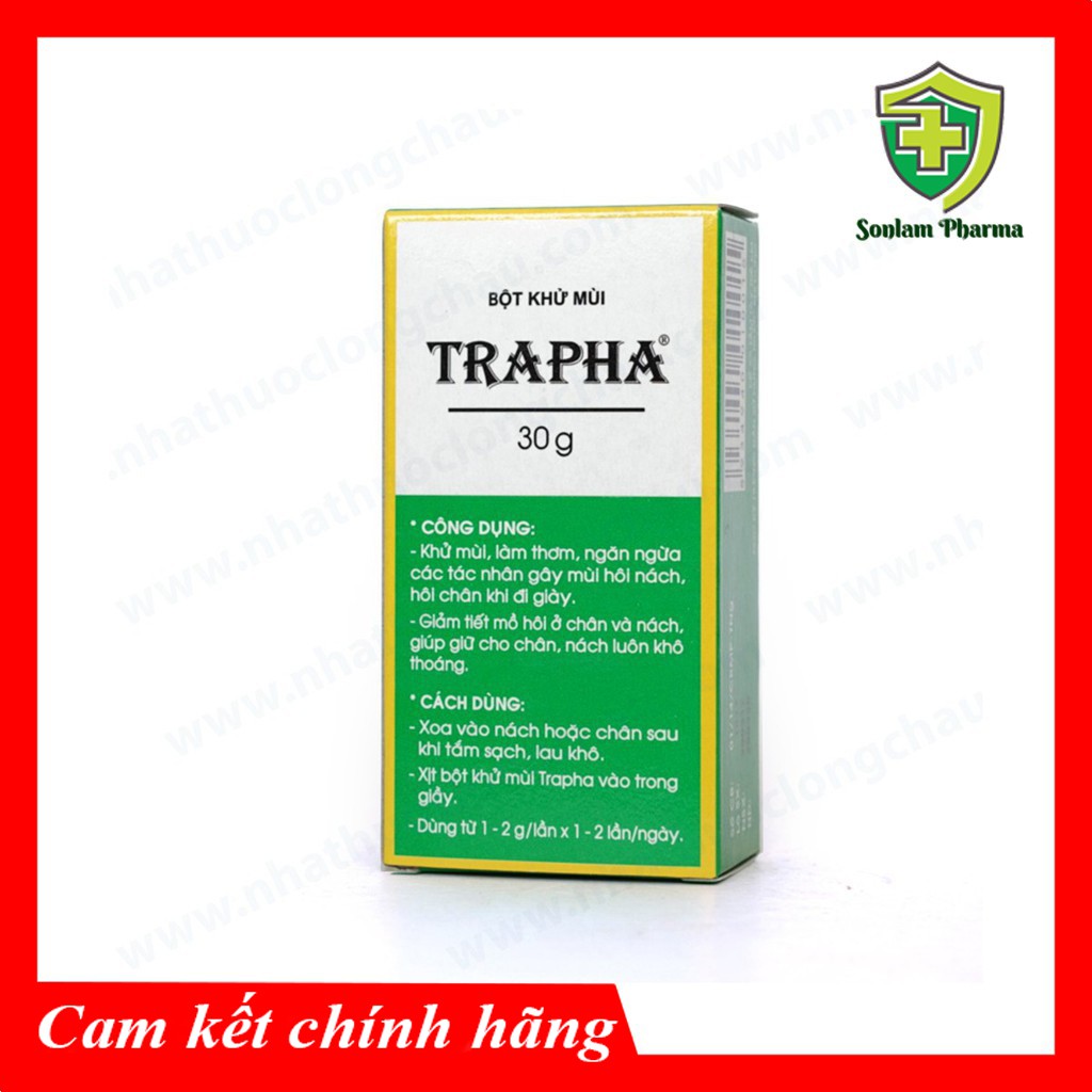 Khử mùi hôi chân, hôi nách Trapha 30g - dạng bột giúp hết mùi giày, giảm tiết mồ hôi của Traphaco