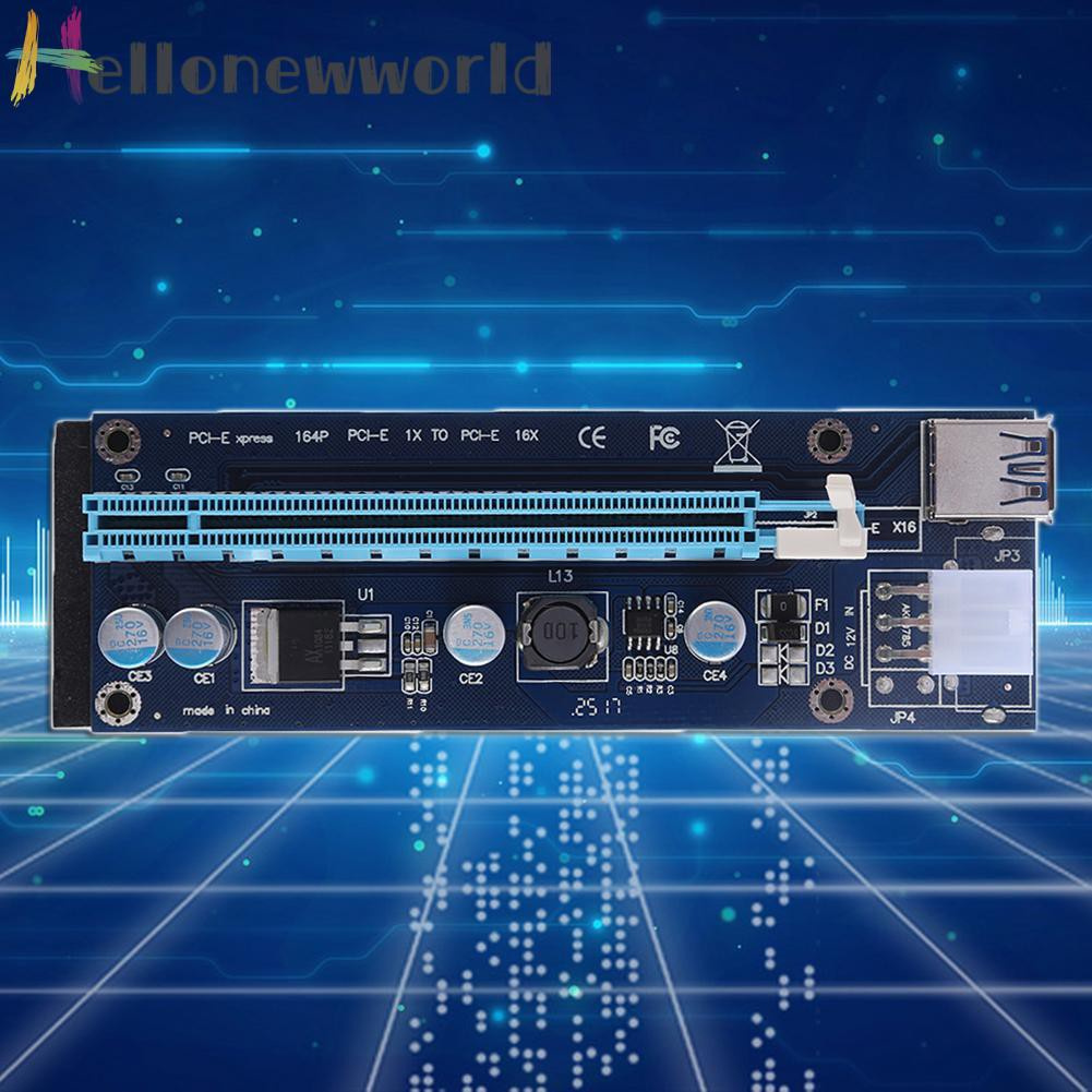 Cáp Chuyển Đổi Pci-E Express 1x Sang 16x Riser A Card 6pin Usb 3.0 Dành Cho Btc Miner