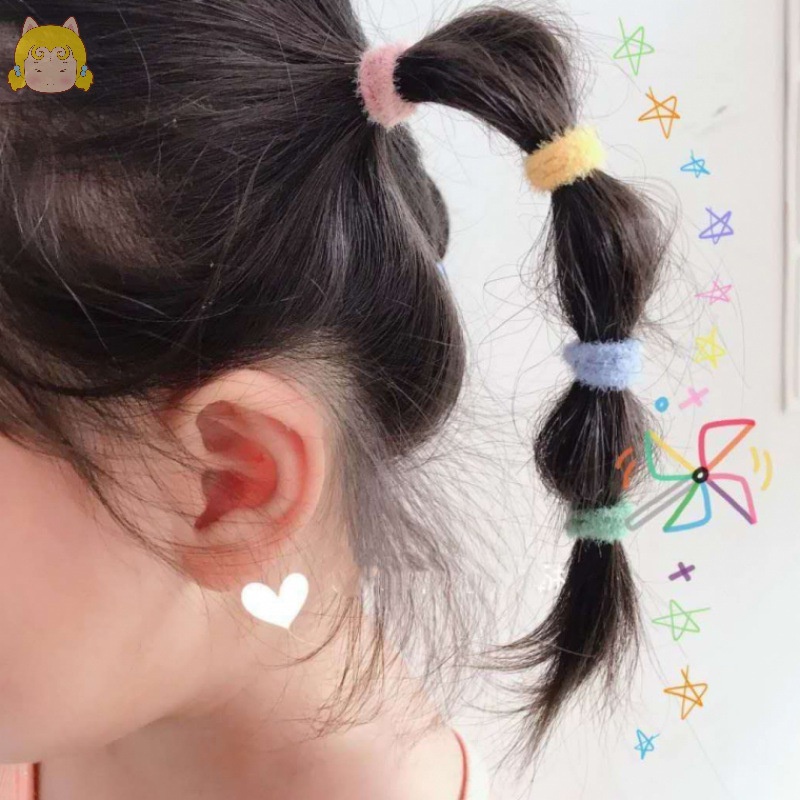 Set 100 Dây Chun Buộc Tóc 2.5CM Nhiều Màu Dành Cho Bé Gái