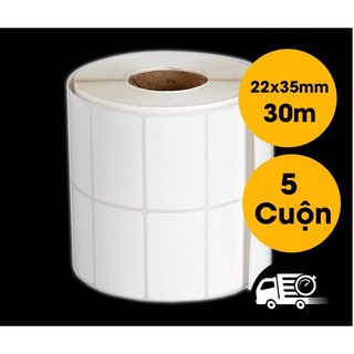 Giấy In Mã Vạch 2 Tem (5 Cuộn) 35X22mm - Decal Nhiệt 2 Tem72X22 mm (KIOTVIET,SUNO,SAPO)