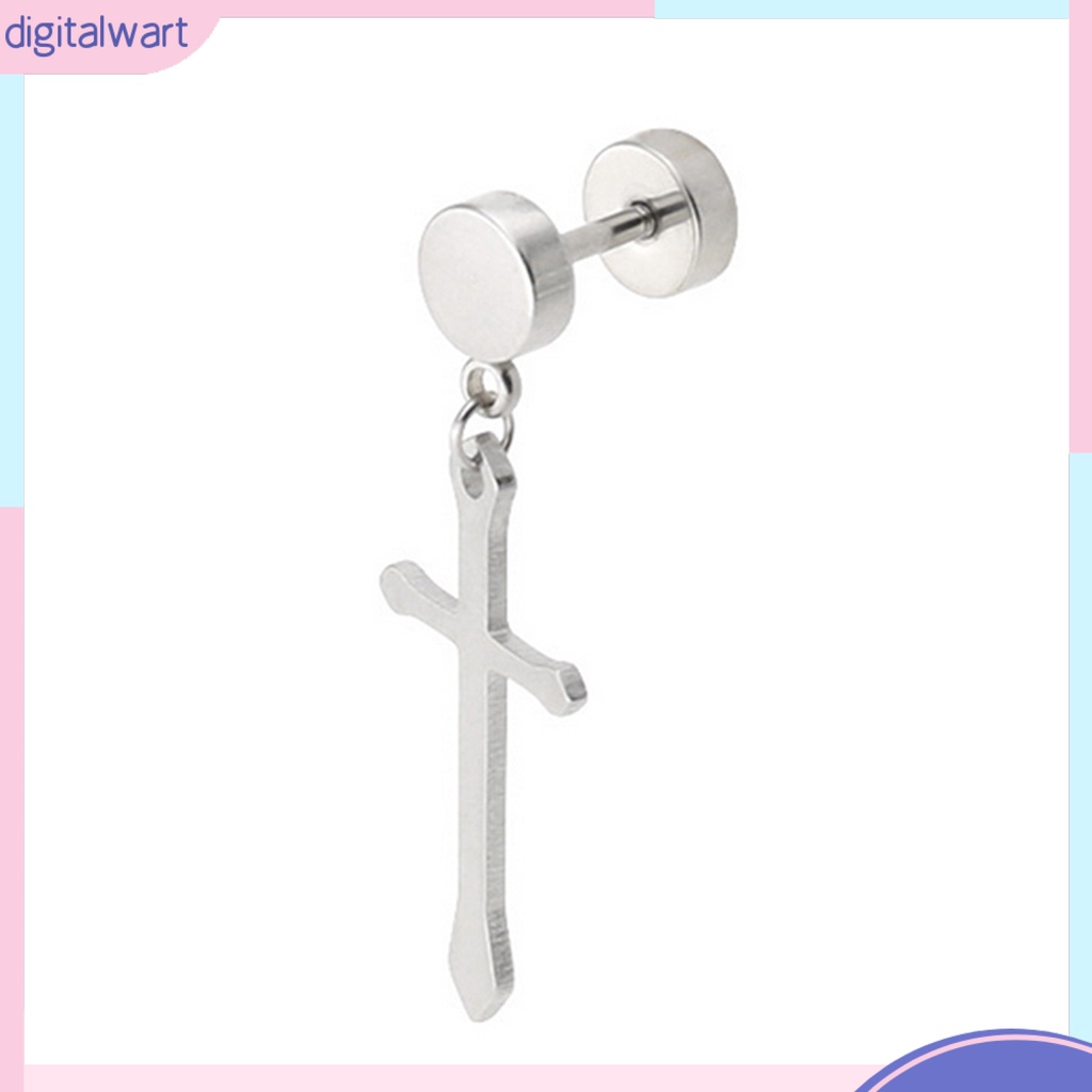 Dg✌❤ 1 Khuyên Tai Thép Titan Hình Thánh Giá