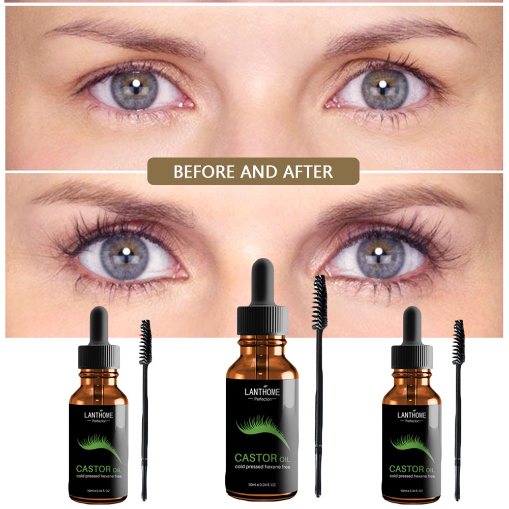 [Hàng mới về] Dầu thầu dầu hữu cơ nuôi dưỡng kích thích mọc lông mi / lông mày 10ml