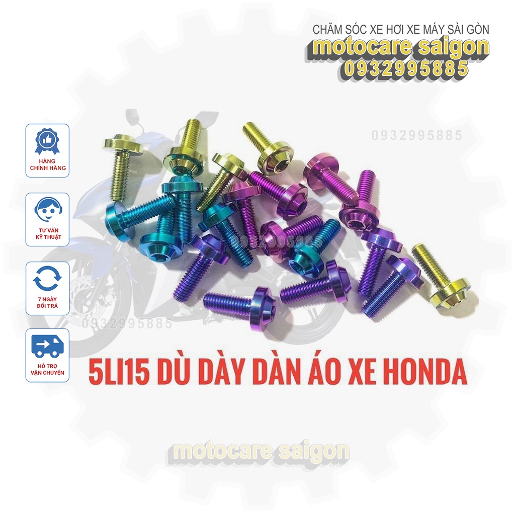 ỐC 5li15 NHUYỄN DÙ NHỎ TITAN GR5 bắt áo Honda