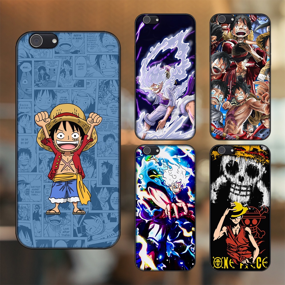 Ốp lưng Vivo Y53, Y69, Y71, Y81, Y83 viền đen in hình Luffy One Piece