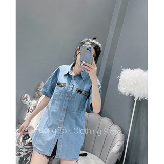 Áo sơ mi bò - Sơ mi mới viền đen