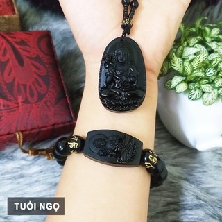 combo vòng tay dây chuyền mặt phật đại thế chí bồ tát - hợp tuổi ngọ