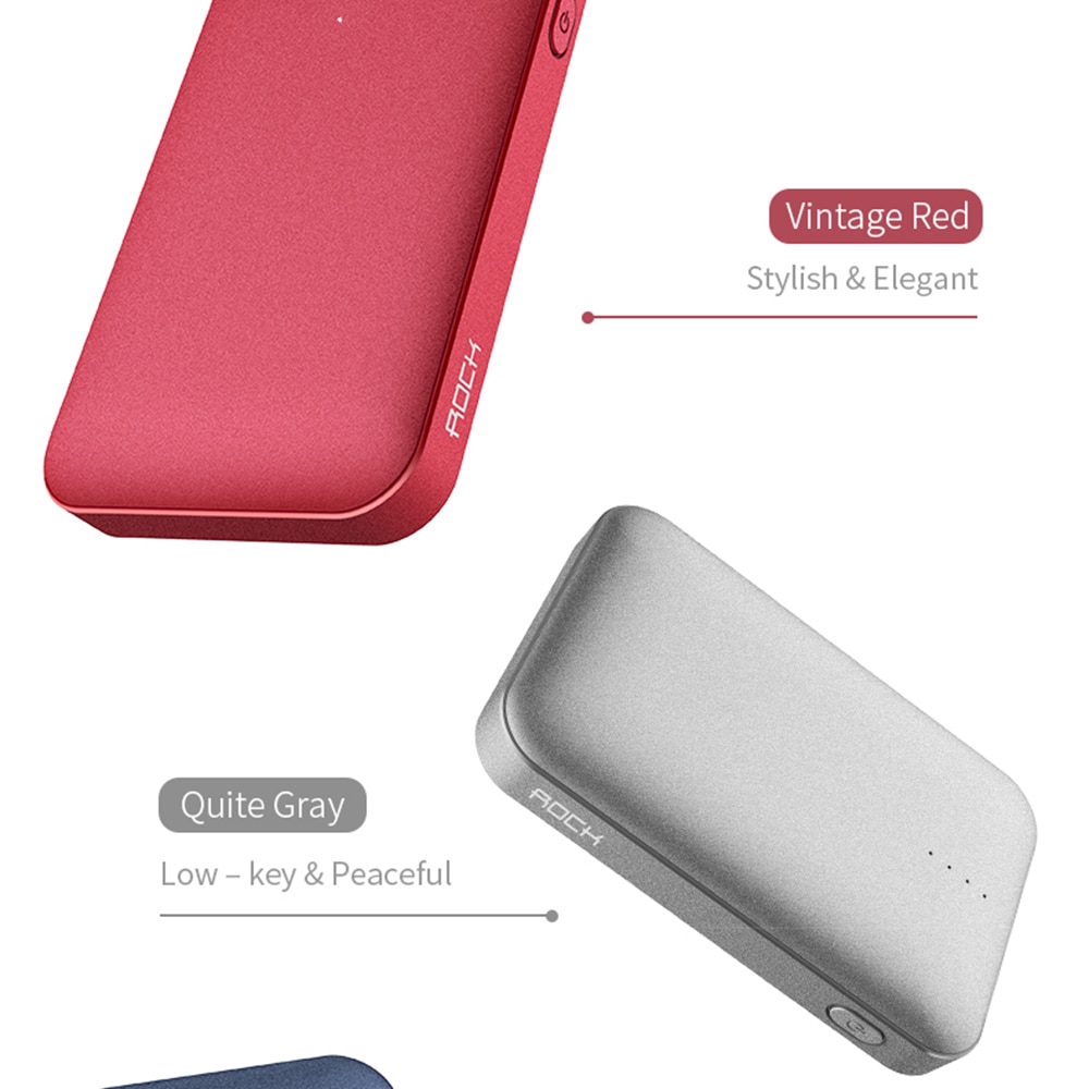 Cục sạc dự phòng Rock 10000 mAh cho iPhone Samsung Xiaomi Huawei